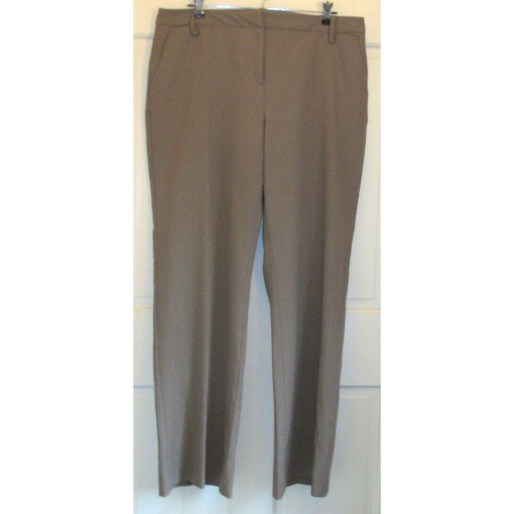 Ellavie Trouser Pants Sz 12 Taupe Stretch Wide-Leg Minimalistic Preppy Corpcore